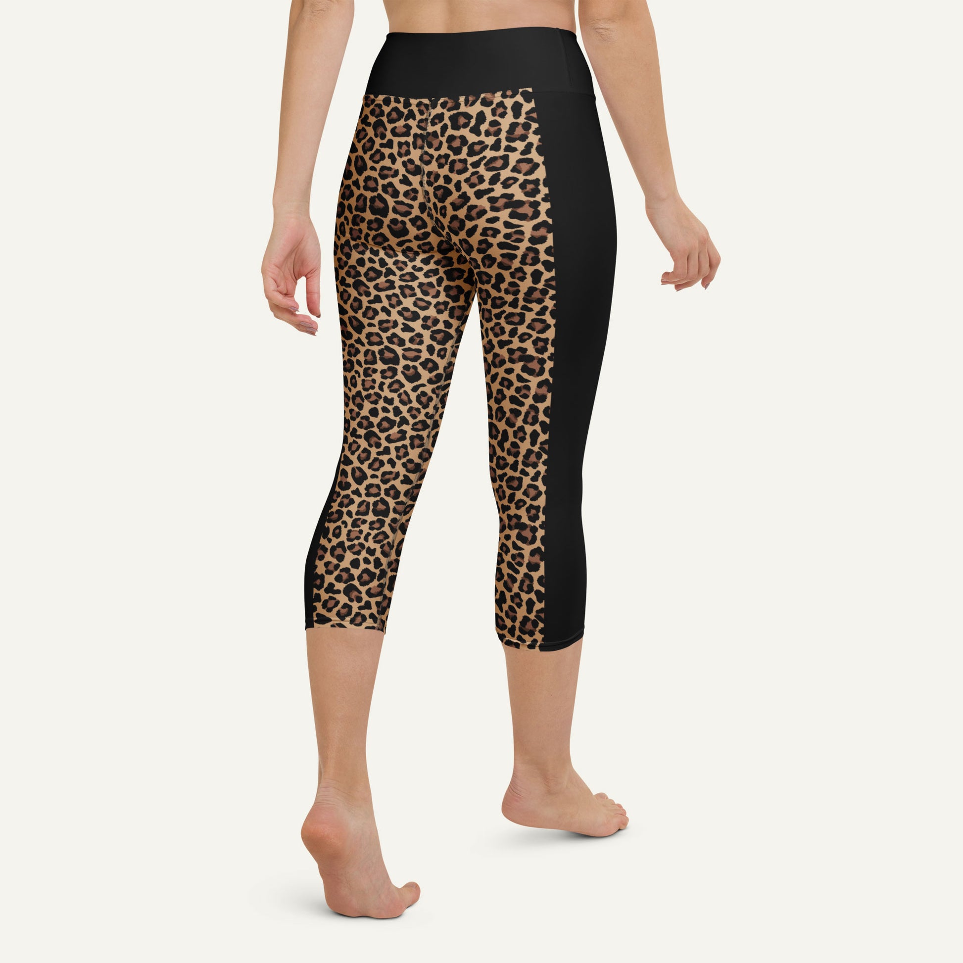 Leopard Print Side Stripe High-Waisted Capri Leggings - Ministry of Sweat