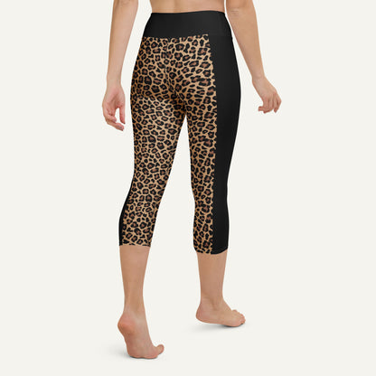 Leopard Print Side Stripe High-Waisted Capri Leggings - Ministry of Sweat