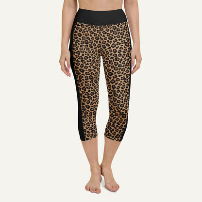 Leopard Print Side Stripe High-Waisted Capri Leggings - Ministry of Sweat