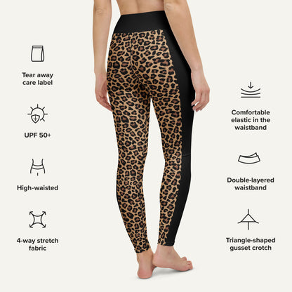 Leopard Print Side Stripe High-Waisted Leggings - Ministry of Sweat