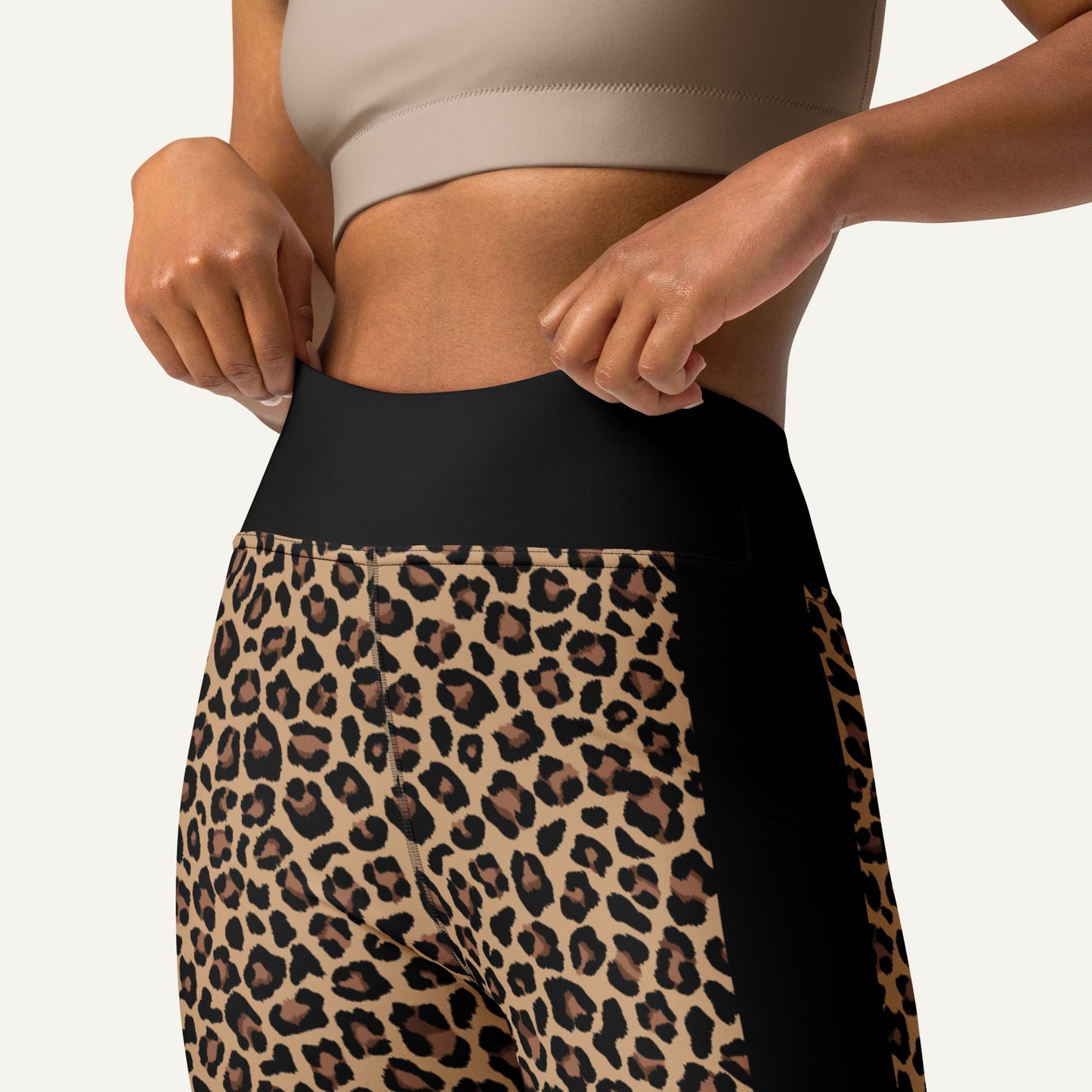 Leopard Print Side Stripe High-Waisted Leggings - Ministry of Sweat