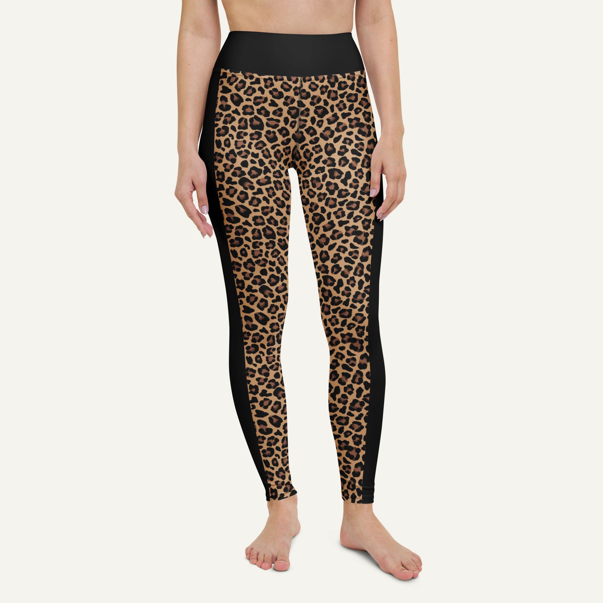 Leopard Print Side Stripe High-Waisted Leggings - Ministry of Sweat