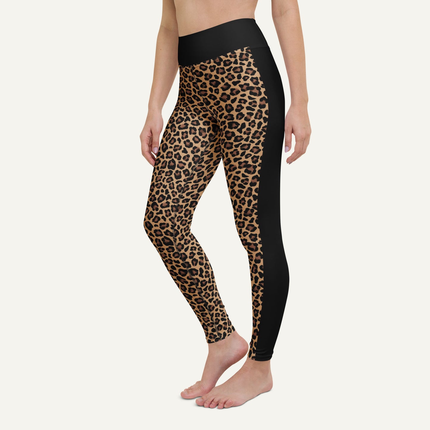 Leopard Print Side Stripe High-Waisted Leggings - Ministry of Sweat