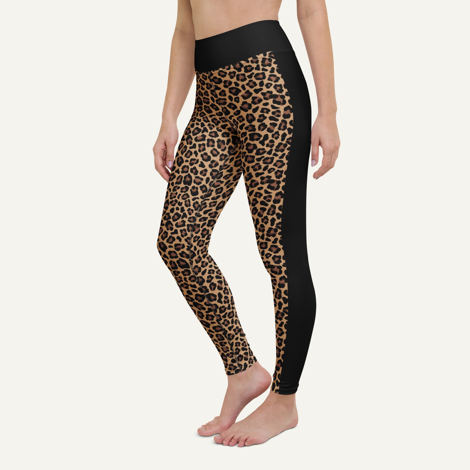 Leopard Print Side Stripe High-Waisted Leggings - Ministry of Sweat