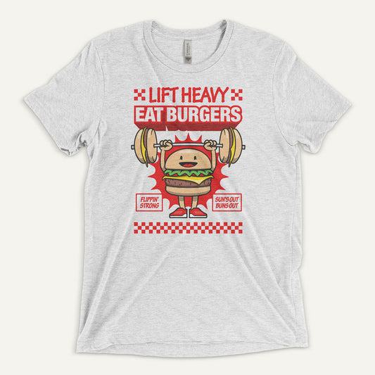 Lift Heavy Eat Burgers Men’s Triblend T-Shirt