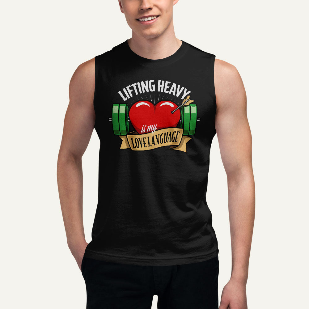 Lifting Heavy Is My Love Language Men’s Muscle Tank