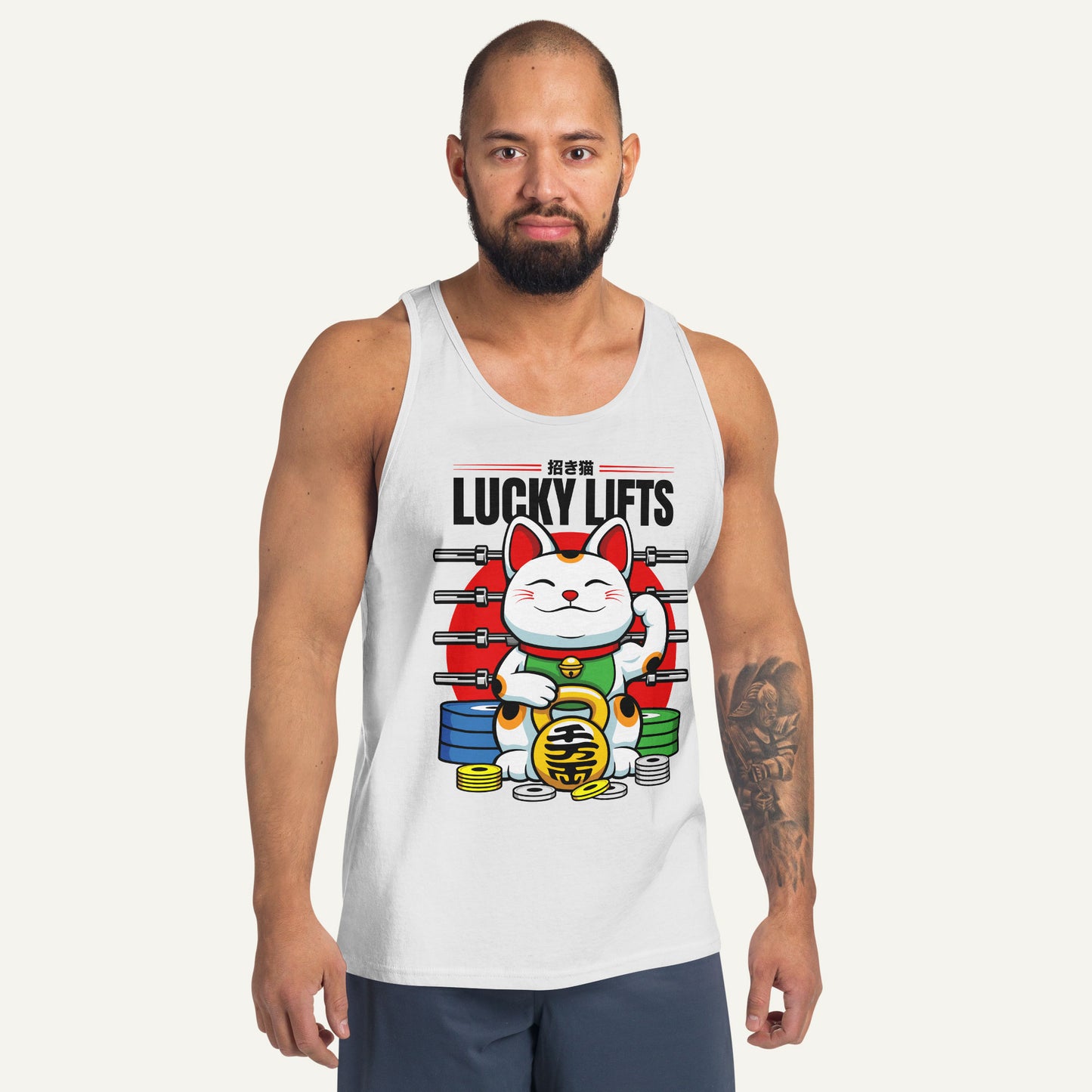 Lucky Cat Lucky Lifts Men’s Tank Top