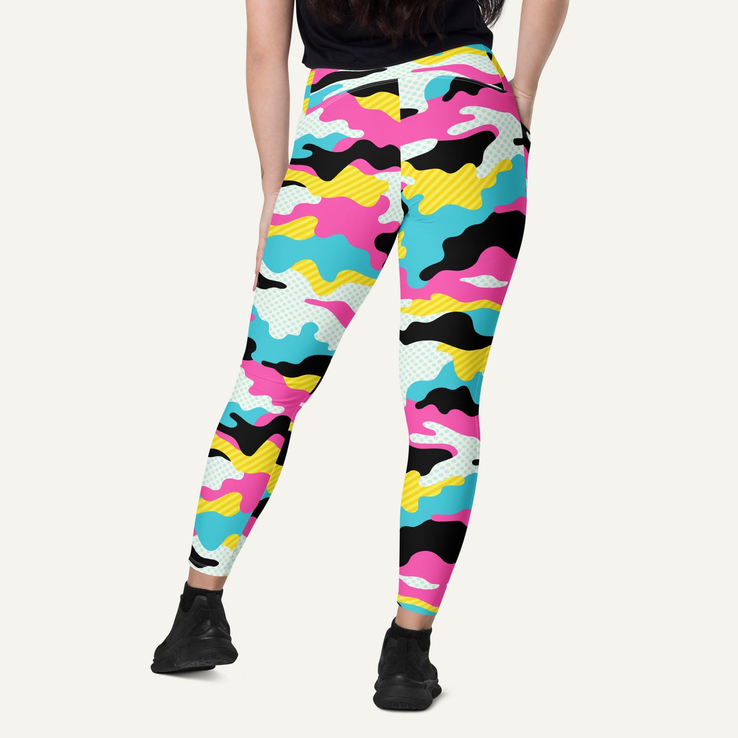 Miami Pop Camo Crossover Pocket Leggings