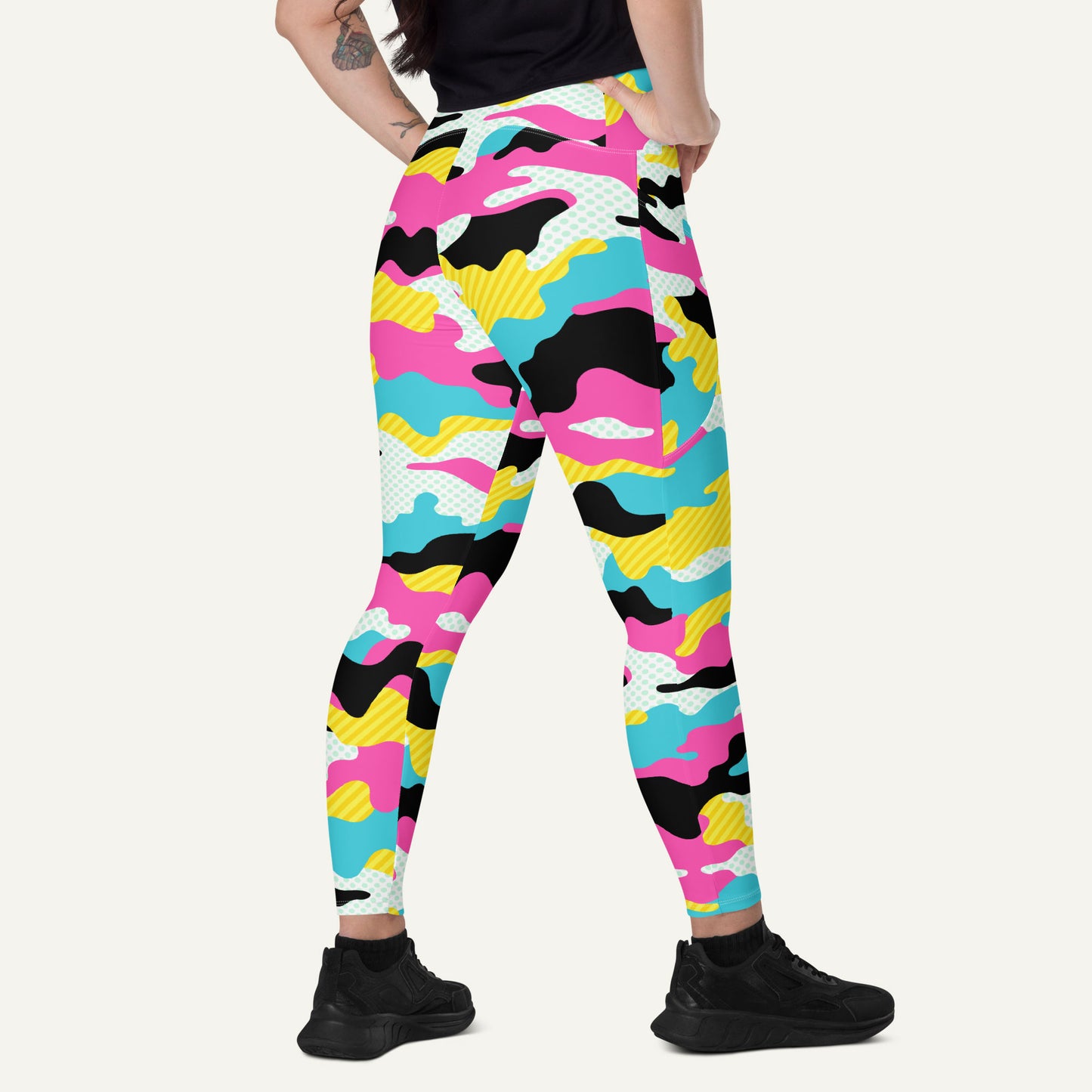 Miami Pop Camo Crossover Pocket Leggings