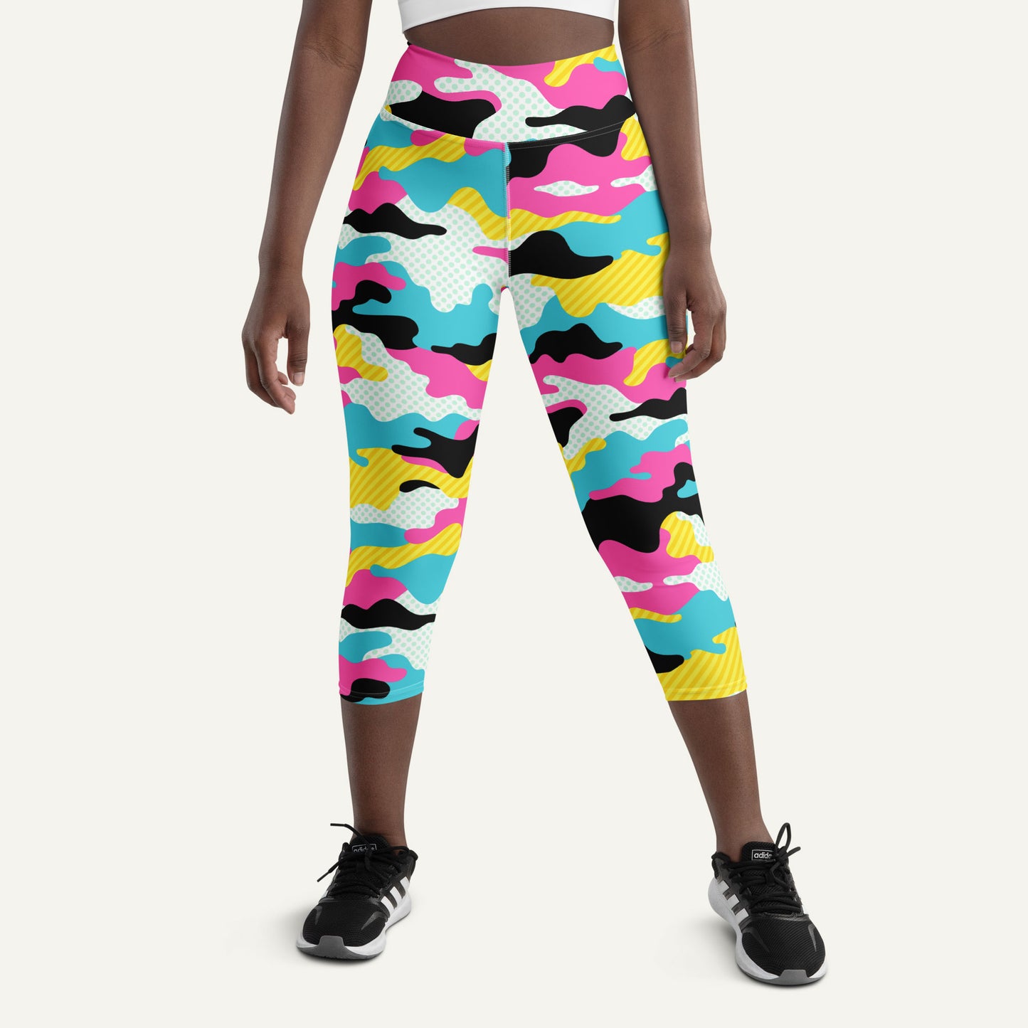 Miami Pop Camo High-Waisted Capri Leggings