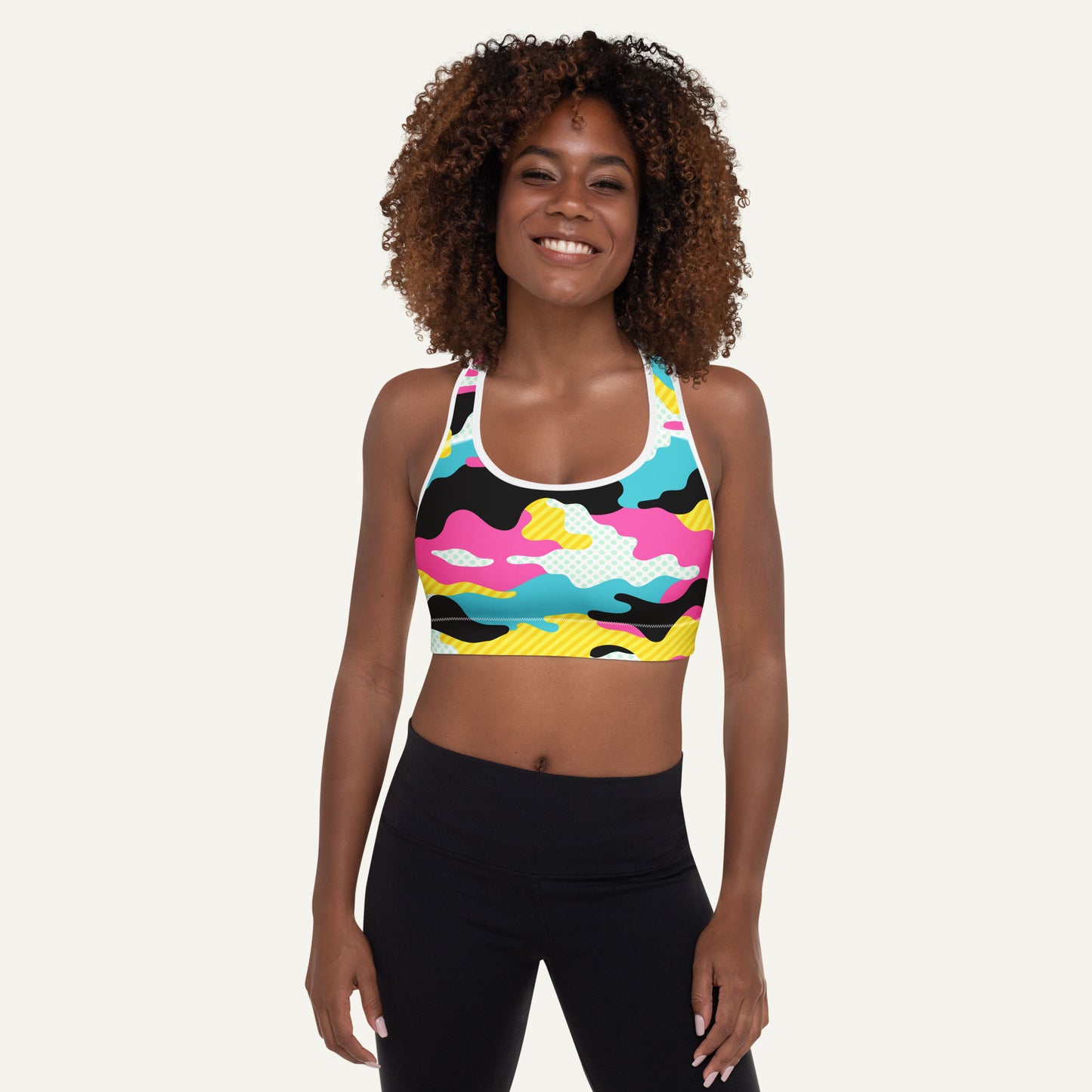 Miami Pop Camo Padded Sports Bra