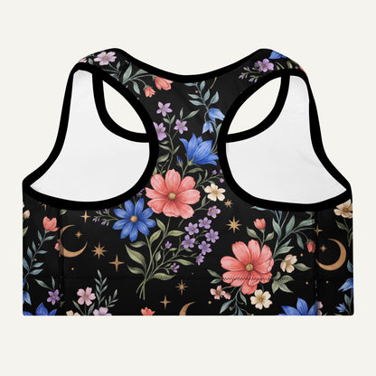Midnight Meadow Padded Sports Bra
