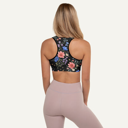 Midnight Meadow Padded Sports Bra