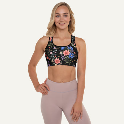 Midnight Meadow Padded Sports Bra