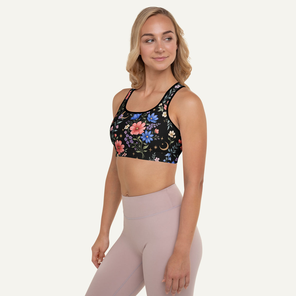 Midnight Meadow Padded Sports Bra
