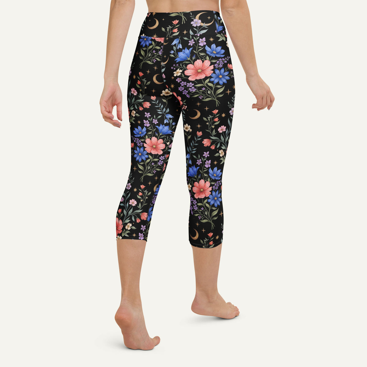 Midnight Meadow High-Waisted Capri Leggings