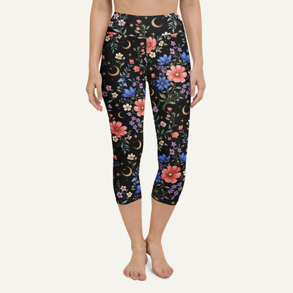 Midnight Meadow High-Waisted Capri Leggings