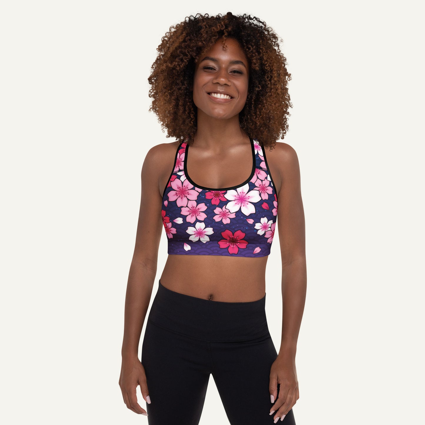 Midnight Sakura Padded Sports Bra - Ministry of Sweat
