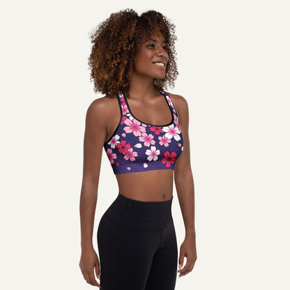 Midnight Sakura Padded Sports Bra - Ministry of Sweat