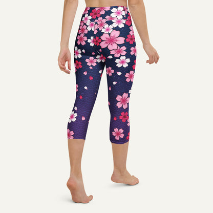 Midnight Sakura High-Waisted Capri Leggings - Ministry of Sweat