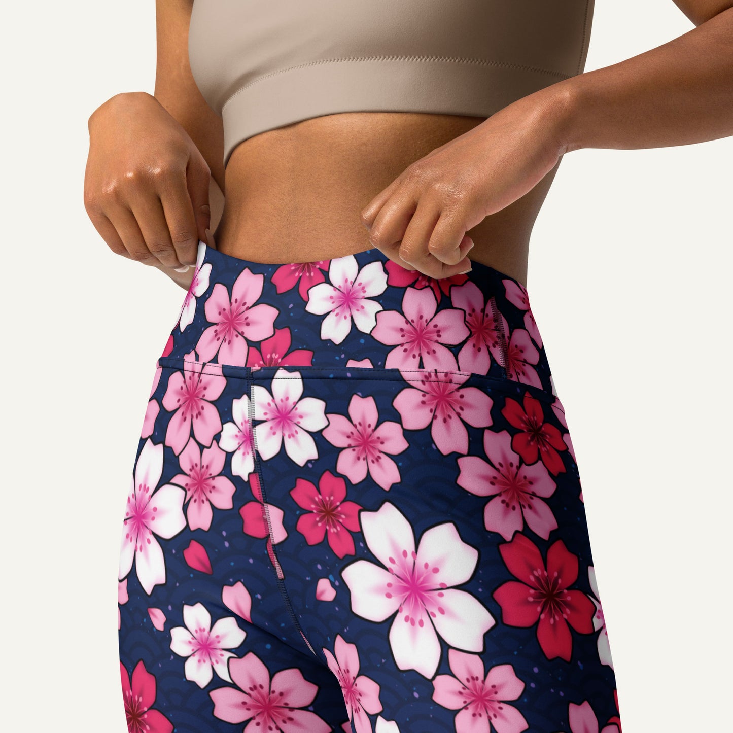 Midnight Sakura High-Waisted Leggings