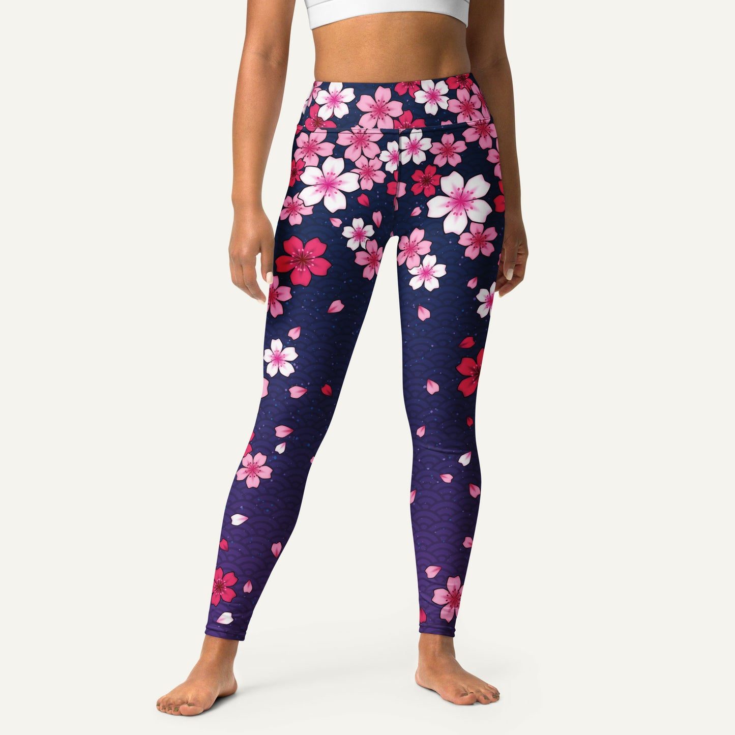 Midnight Sakura High-Waisted Leggings