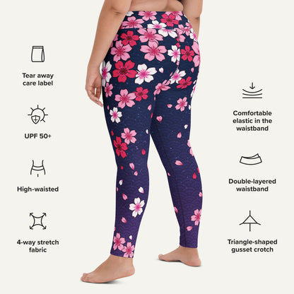 Midnight Sakura High-Waisted Leggings