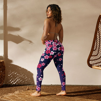 Midnight Sakura High-Waisted Leggings