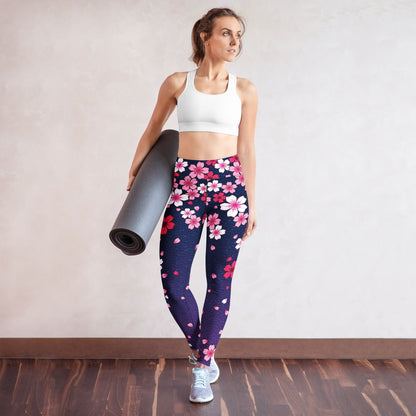 Midnight Sakura High-Waisted Leggings