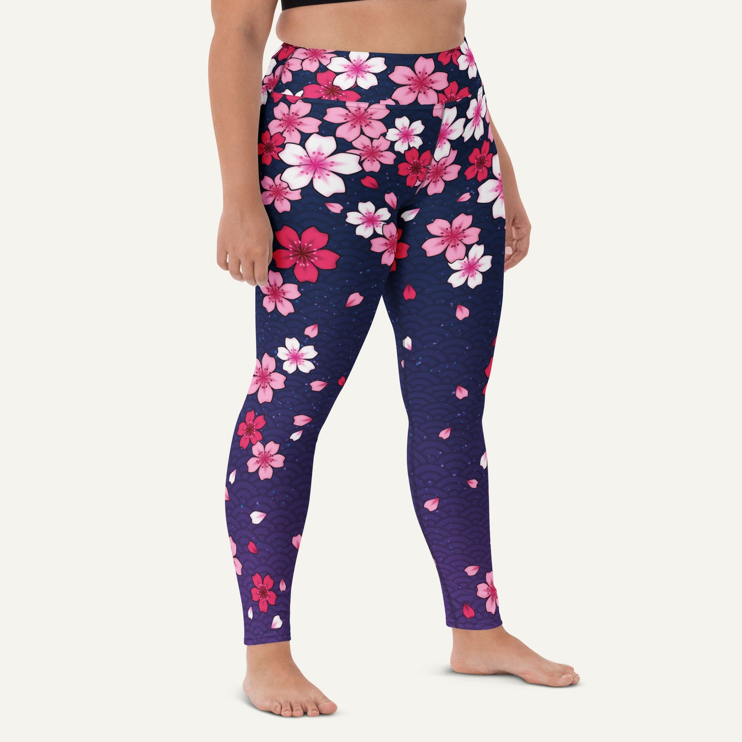 Midnight Sakura High-Waisted Leggings