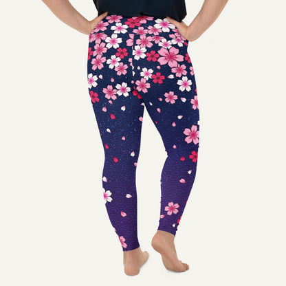 Midnight Sakura Plus Size Leggings