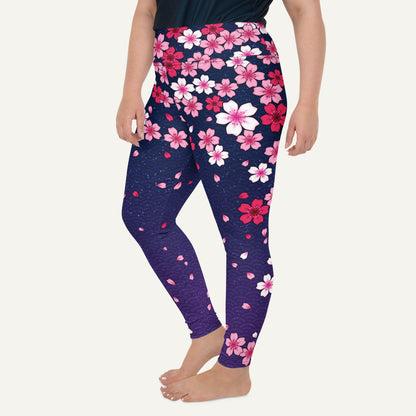 Midnight Sakura Plus Size Leggings