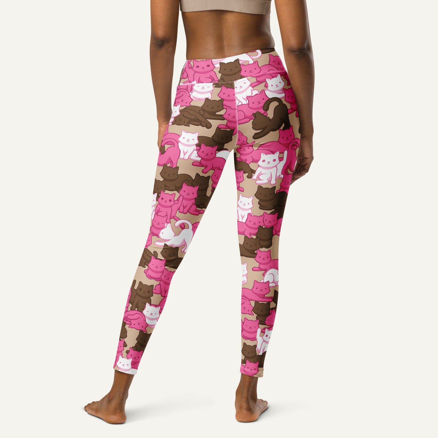 Mocha Blush Camo Cat High-Waisted Leggings - Ministry of Sweat