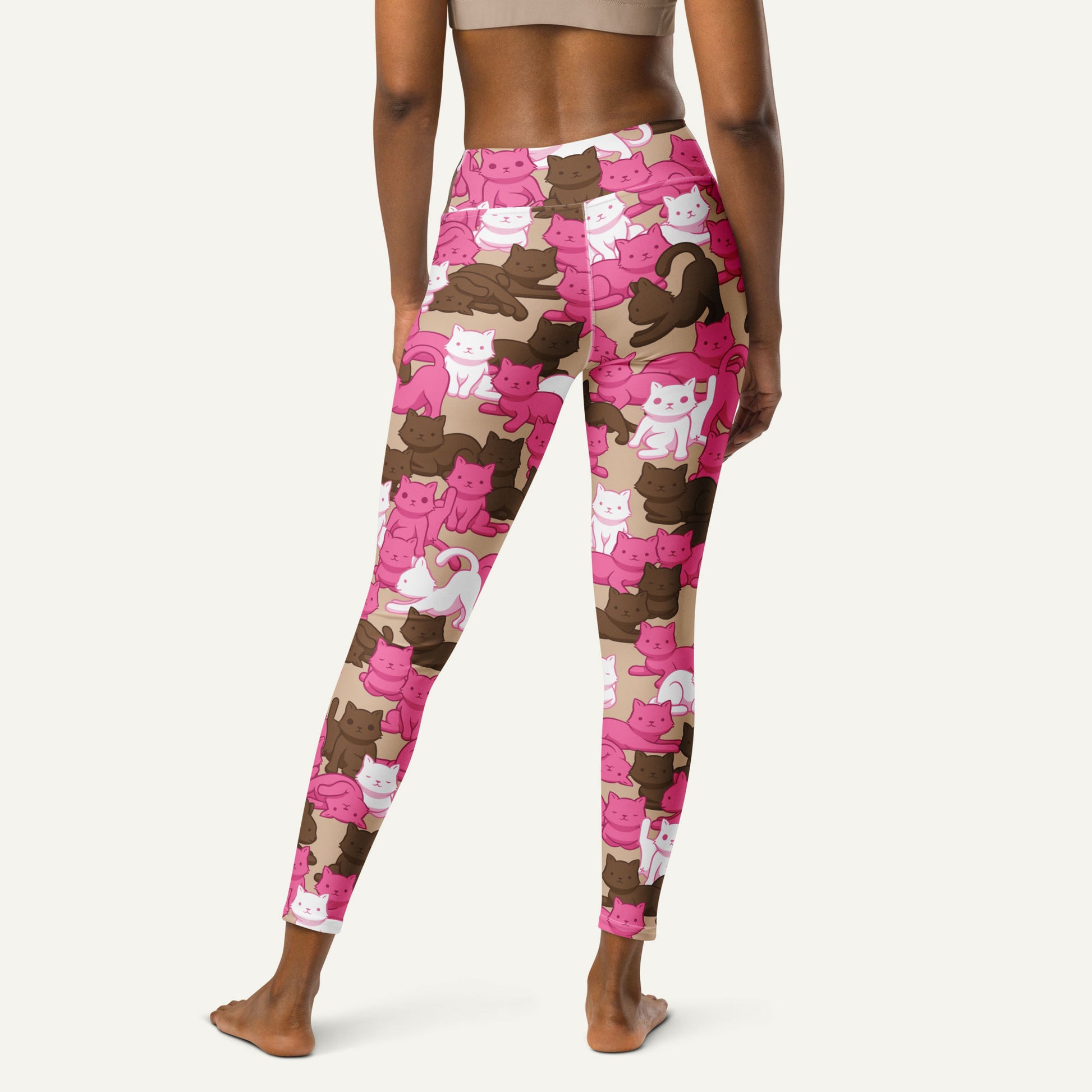 Mocha Blush Camo Cat High-Waisted Leggings - Ministry of Sweat
