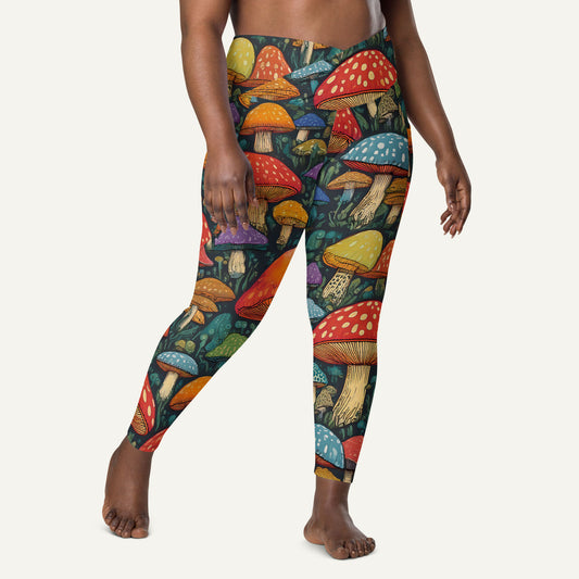 Mushroom Jungle Crossover Leggings With Pockets