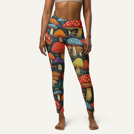 Mushroom Jungle High-Waisted Leggings