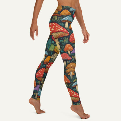 Mushroom Jungle High-Waisted Leggings