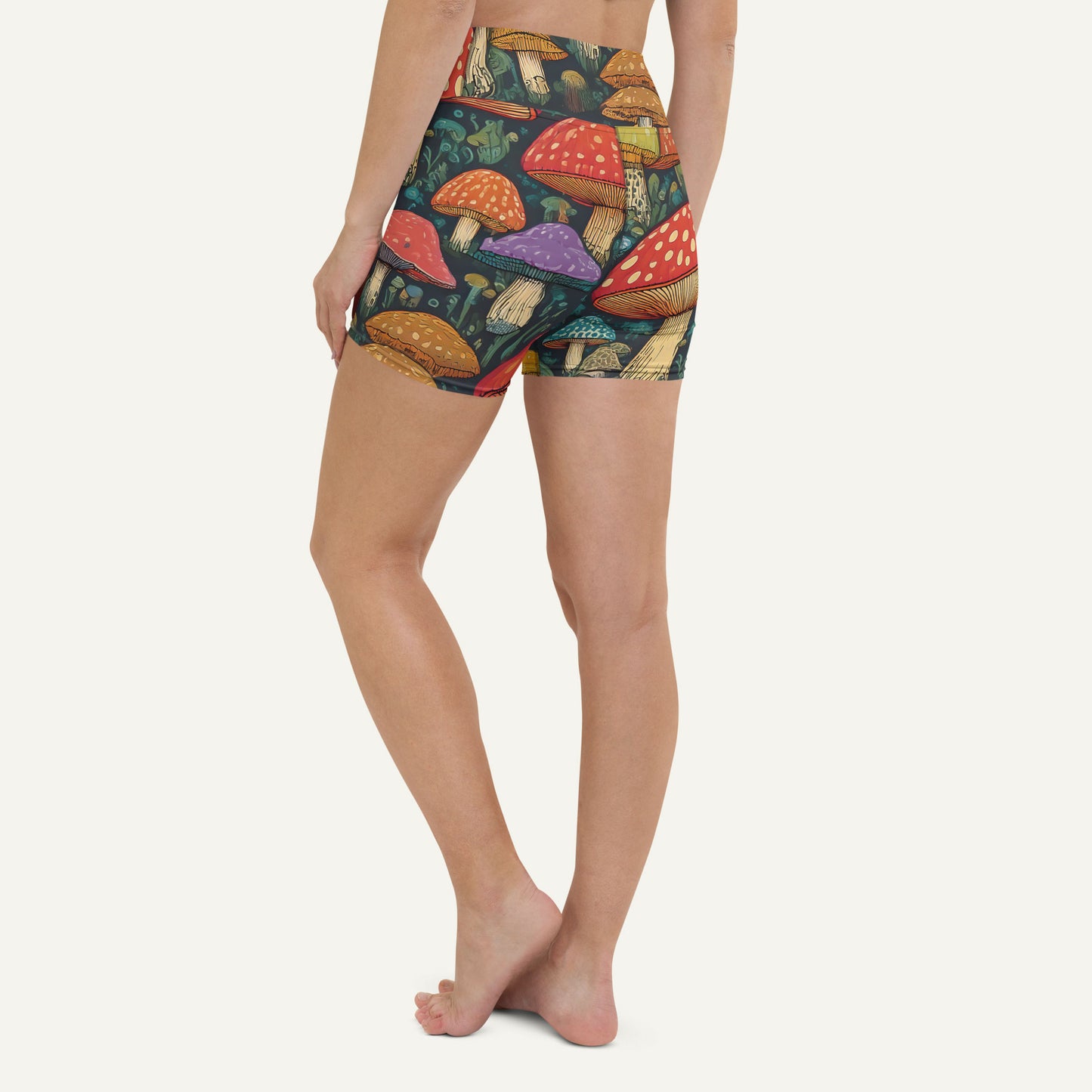 Mushroom Jungle High-Waisted Shorts