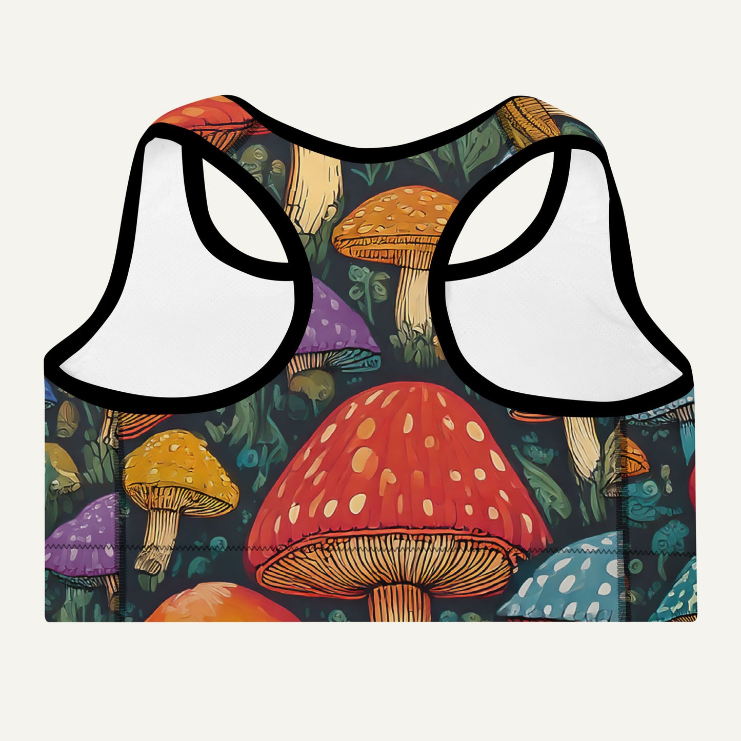 Mushroom Jungle Padded Sports Bra