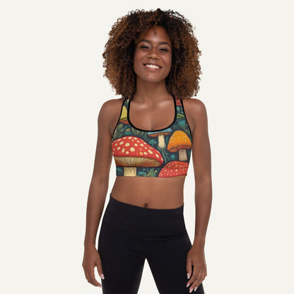 Mushroom Jungle Padded Sports Bra