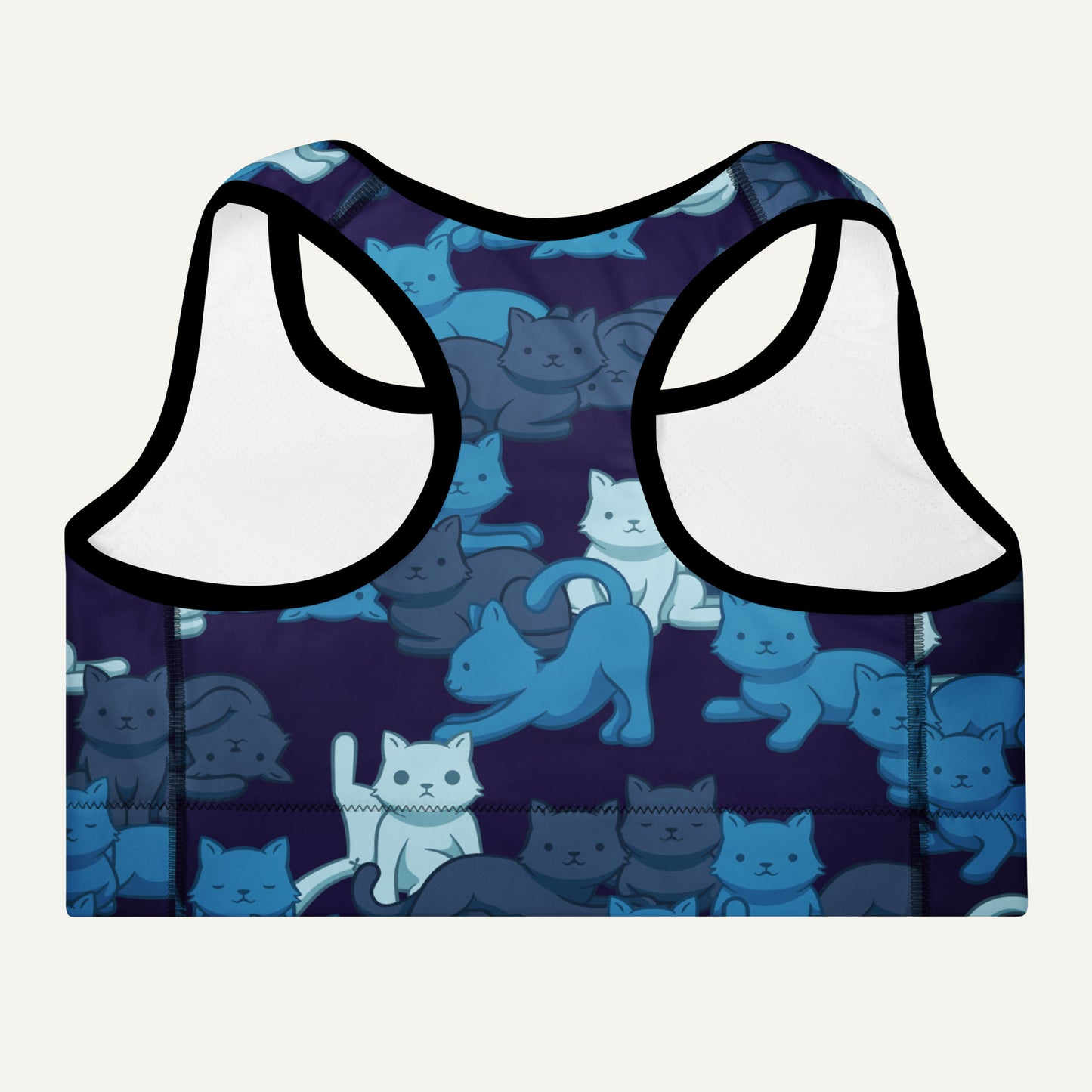Navy Camo Cats Padded Sports Bra