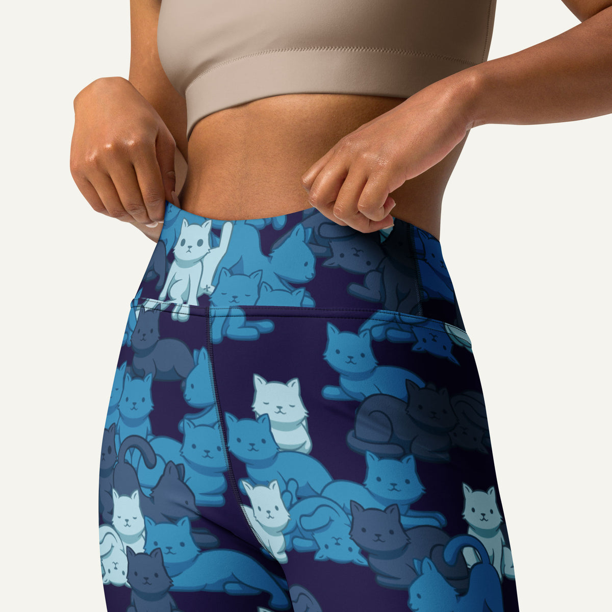 Navy Camo Cats High-Waisted Leggings