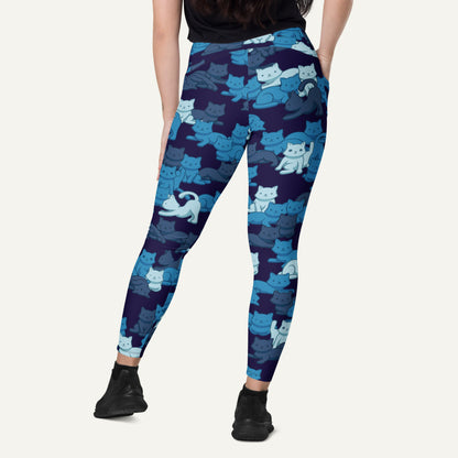 Navy Camo Cats Pocket Leggings