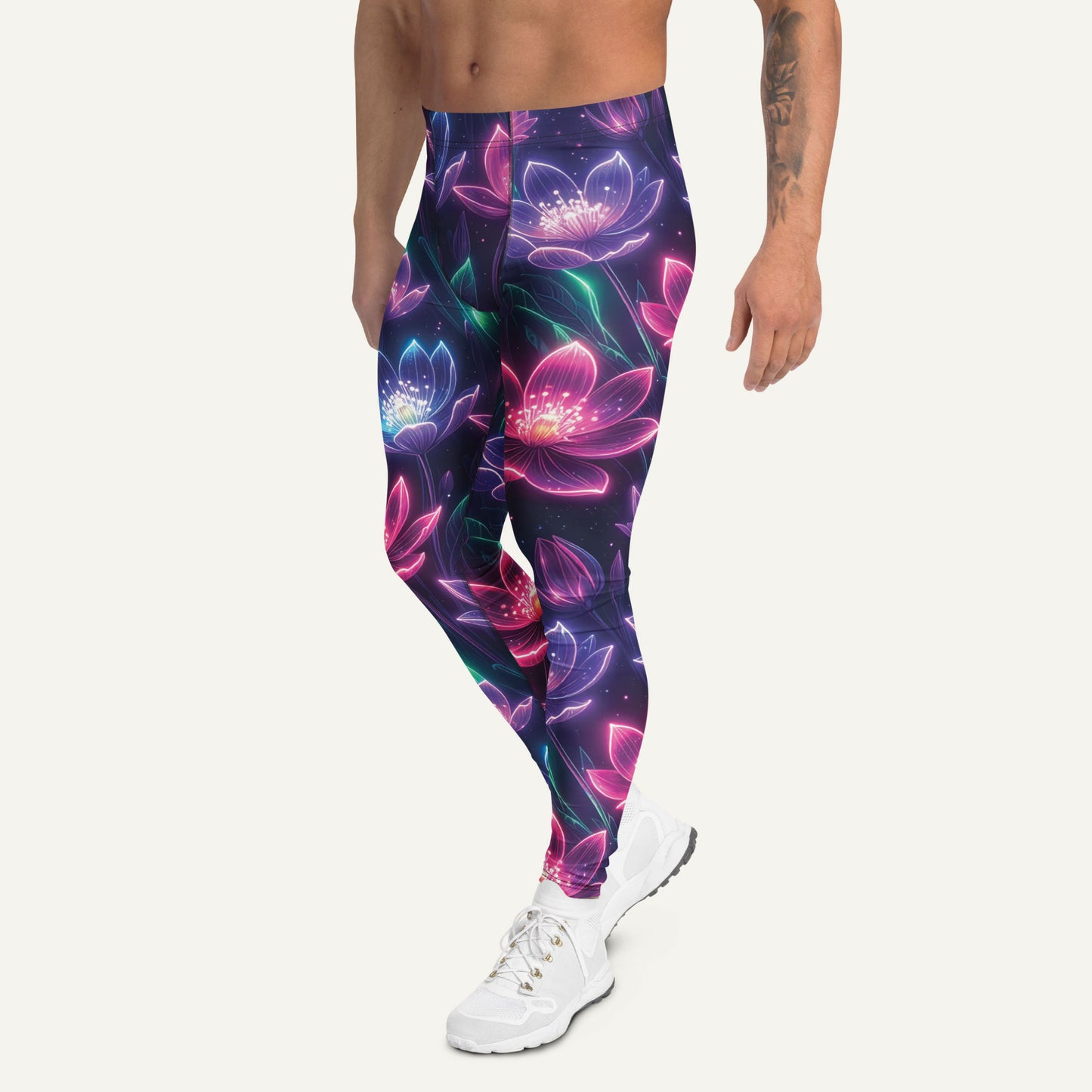 Neon Floral Print Men’s Leggings
