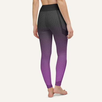 Ombre Hexagon Gray-Purple High-Waisted Leggings