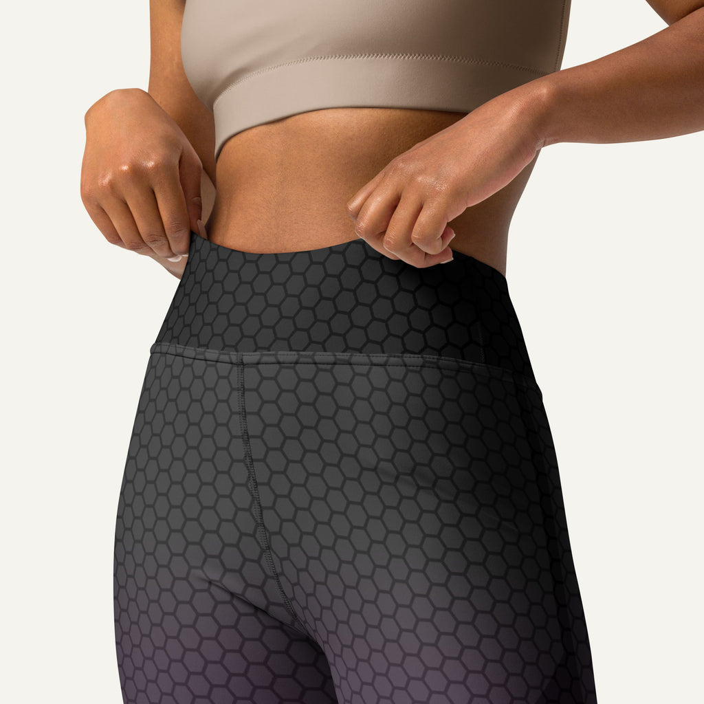 Ombre Hexagon Gray-Purple High-Waisted Leggings