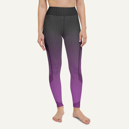 Ombre Hexagon Gray-Purple High-Waisted Leggings