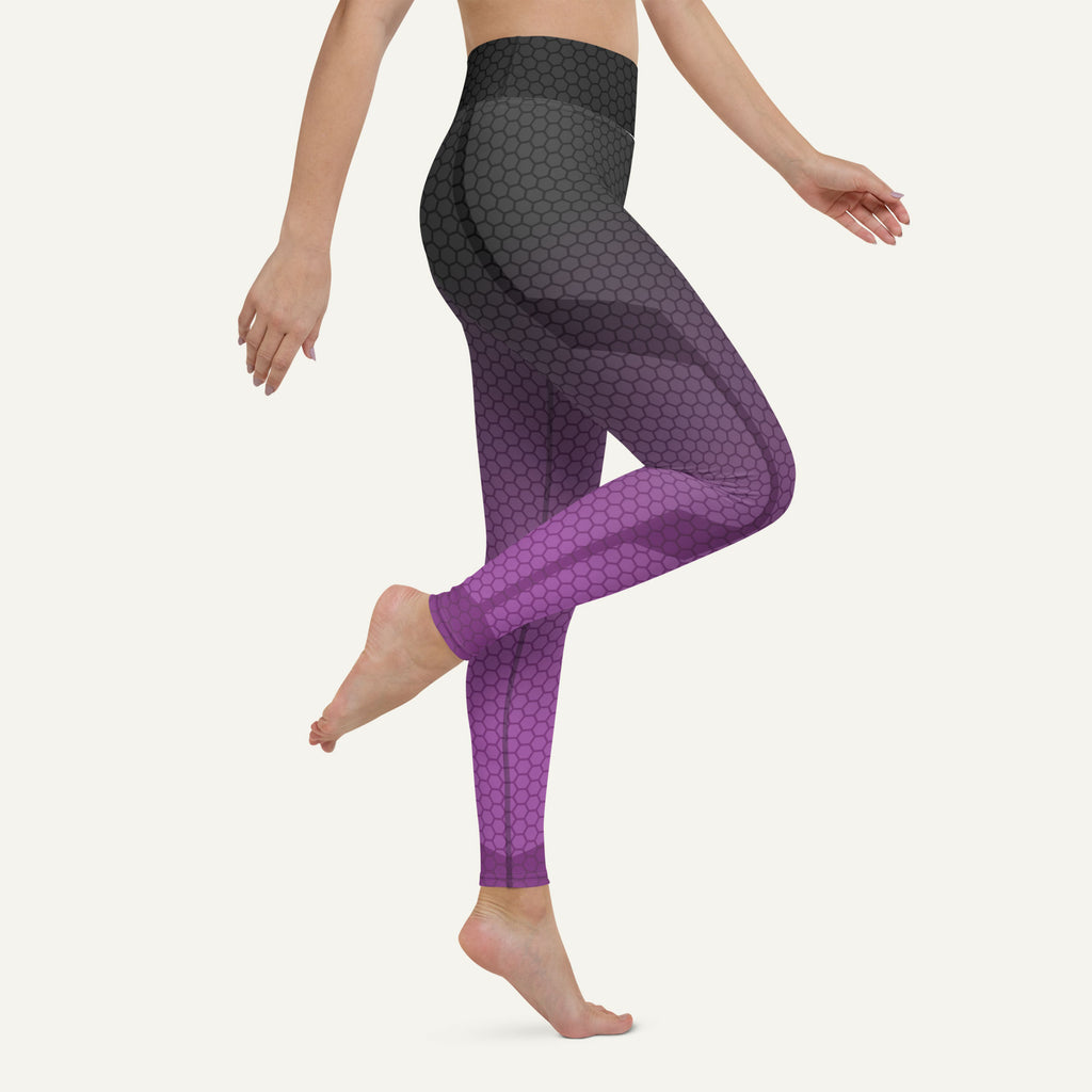 Ombre Hexagon Gray-Purple High-Waisted Leggings