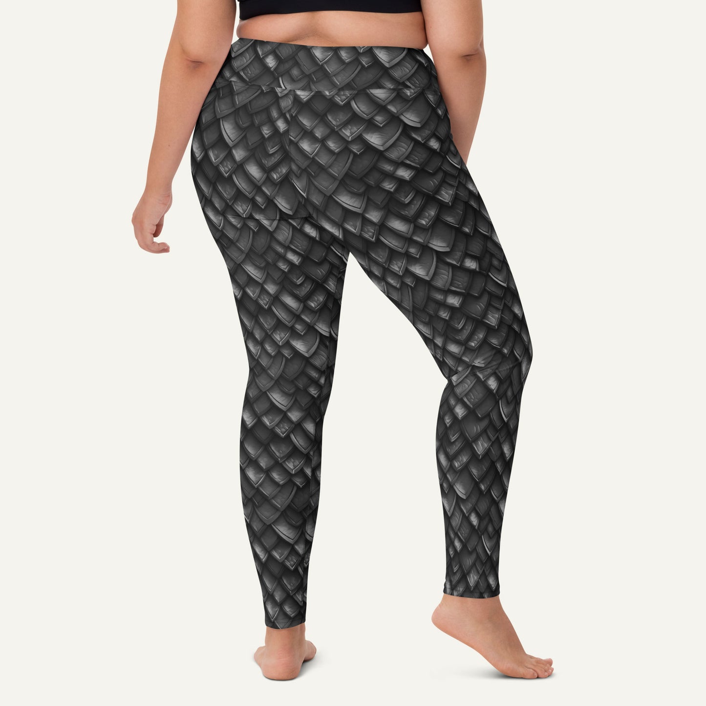 Onyx Dragon Scales High-Waisted Leggings