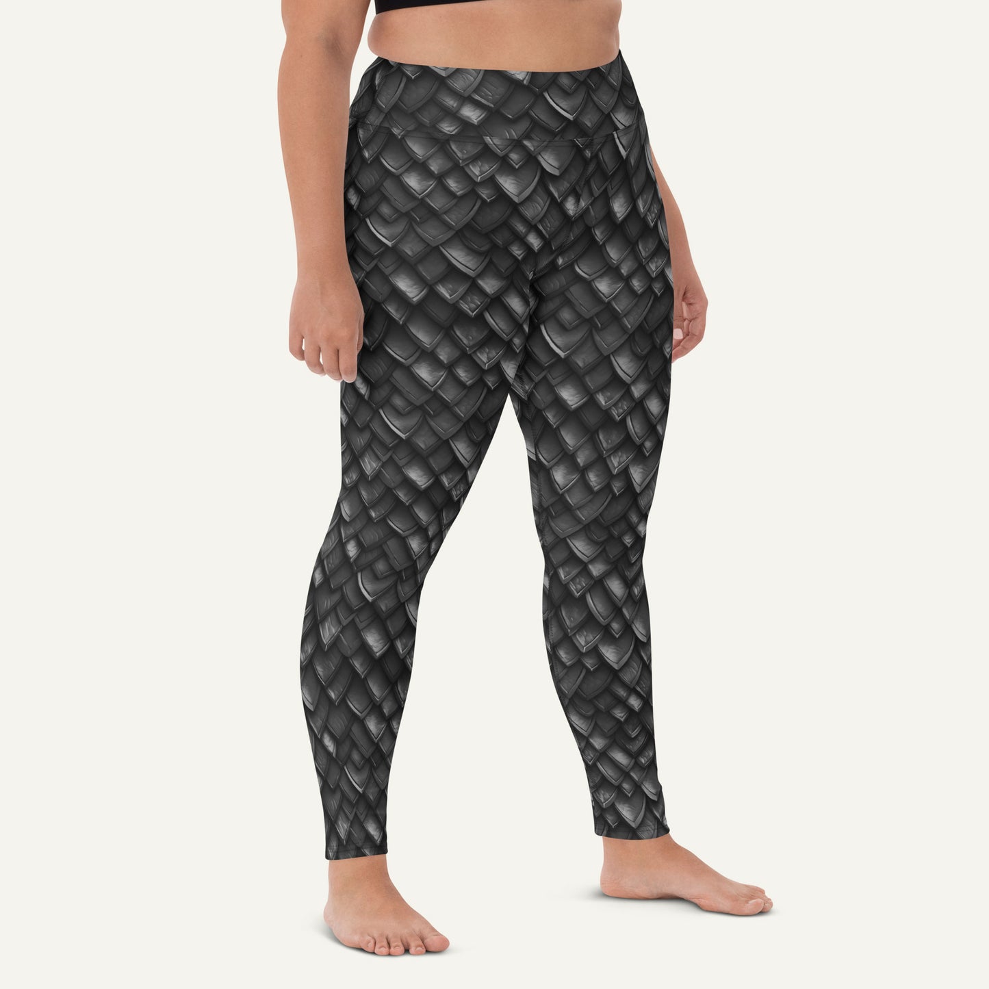 Onyx Dragon Scales High-Waisted Leggings